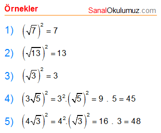 kareköklü bir sayının karesini alma