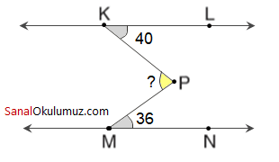 m kuralı 40, ? ve 36 derece